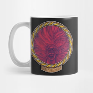 The Dude with Flowing Hair (frame  gold silver celtic rope) Mug